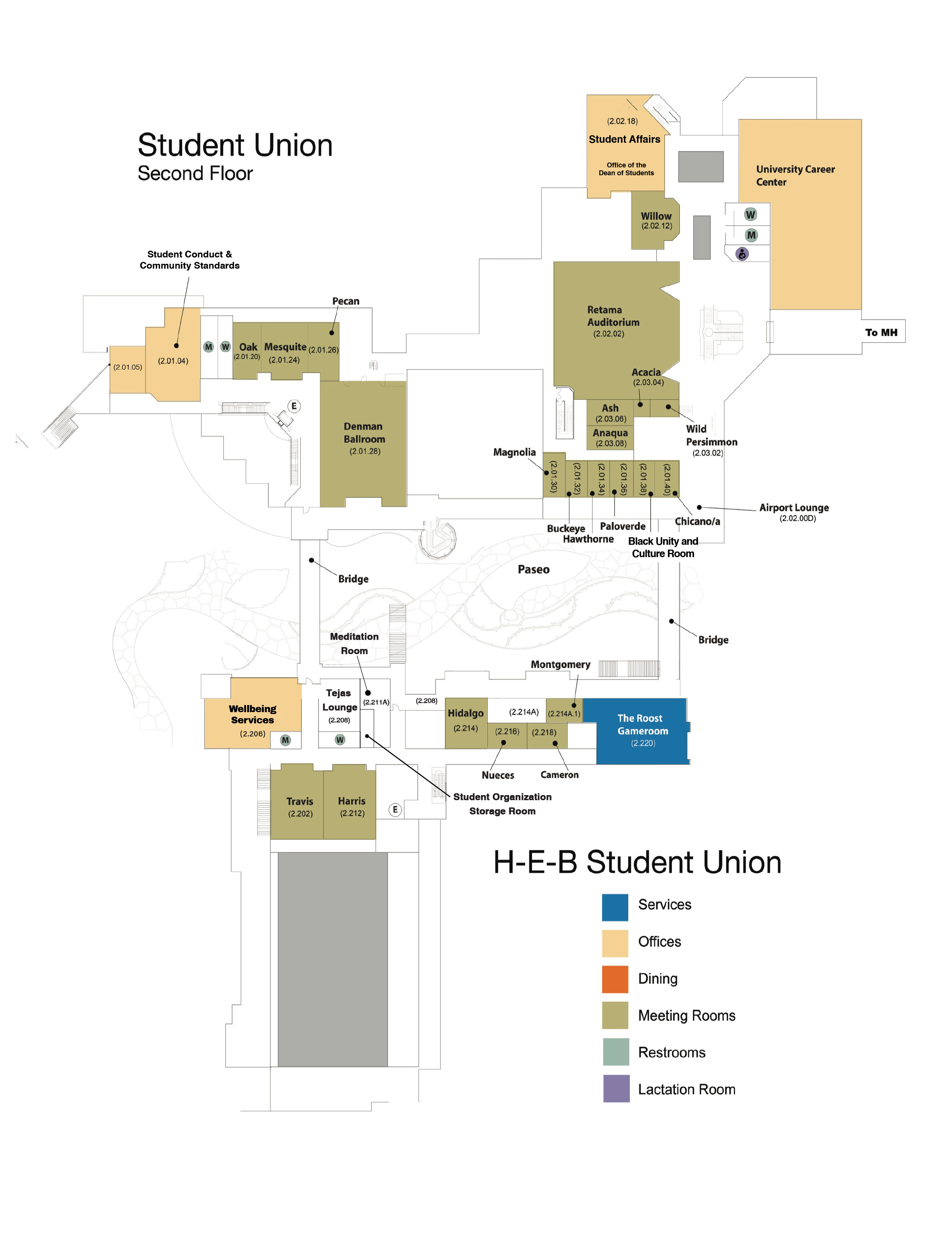 Map of the second floor.